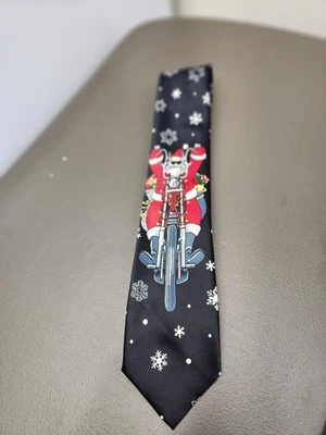 Noel праздник коллекции галстук новинка черный белый красный Санта мотоцикла новый с Ярлыками - Изображение 1 из 2