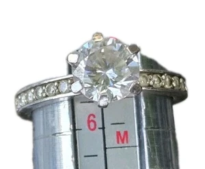 Anillo de compromiso circonita cúbica tono plateado talla 5,75 - Imagen 1 de 11