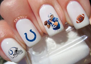 Indianapolis Colts Nail Art Stickers Transfers Decals Set of 52 - A1330 - Picture 1 of 2
