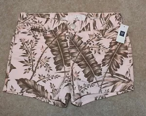 New Girls Gap Shorts Pink Leaves Camo Shortie 10 Plus - Picture 1 of 2