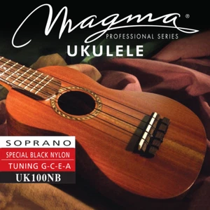 Set Strings MAGMA UKULELE Soprano Black Nylon Hawaiian Tunning (UK100NB) - Picture 1 of 5