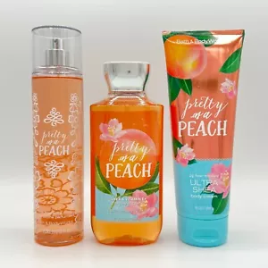 Paquete de 3 piezas de crema, niebla y gel de ducha Bath and Body Works Pretty As A Peach - Imagen 1 de 2