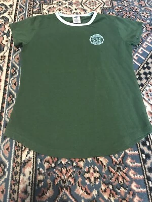 Old Navy Girls Size 16 Green & Baby Blue Ringer Tee Rhinestones #12 Back EEUC! - Image 1 of 4