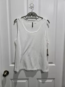 XCVI Womens Petite XL white tank top New With Tag - Picture 1 of 9