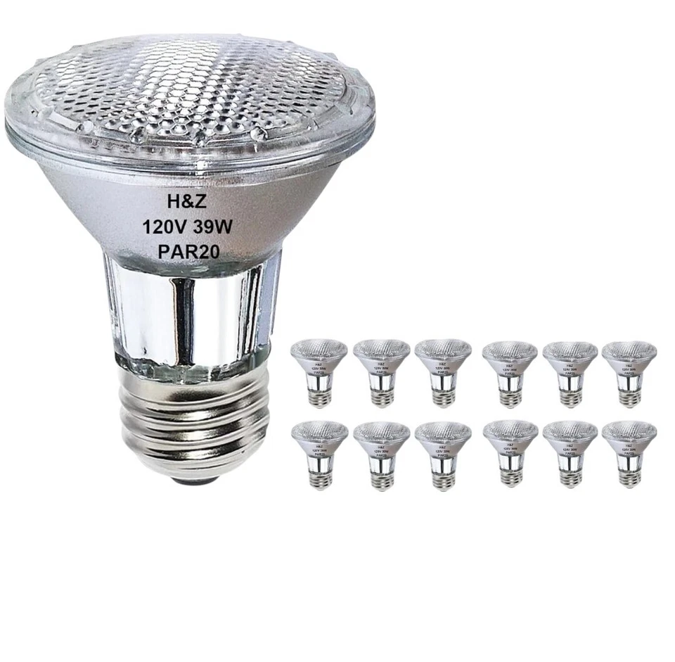 12 Pack H&Z Par20 Short Neck 39W 120V, 3000K Flood Light with E26 Medium Base - Image 1 of 3
