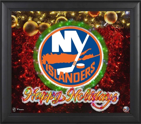 New York Islanders Framed 15" x 17" Happy Holidays Collage Cover