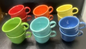 Lot Of 12 Fiesta Homer Laughlin China CO. Cups 2/each 6 Colors - Picture 1 of 15