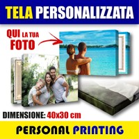 FOTO QUADRO 40x30cm STAMPA SU TELA TELAIO in LEGNO REGALO Personalizzato CANVAS