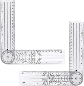 2Pcs Clear Plastic Goniometer Quick Angle Protractor Angle Finder Angle Ruler - Picture 1 of 12