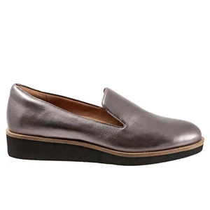 Softwalk Westport S2011-033 Womens Gray Wide Leather Loafer Flats Shoes - Picture 1 of 8