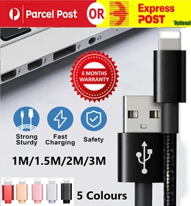 Braided USB Fast Charging Phone Data Cord Cable For iPhone 13 12 11 X 14 ProIPad - Picture 1 of 17