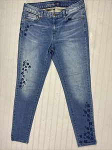 Jeans donna Michael Kors taglia 6 ricamo skinny vita bassa med lavaggio elasticizzato - Foto 1 di 6