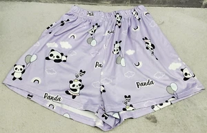 Shein Girls 9Y - Purple Panda and Cloud print lightweight shorts  - Picture 1 of 3