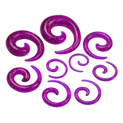 18PC Acrylic Spiral Taper Ear Stretching Gauge Kit Stylish Set Piercing 14G-20MM - Image 1 of 4
