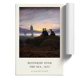 Moonrise Over The Sea By Caspar David Friedrich Unframed Wall Art Poster Print - Picture 1 of 4