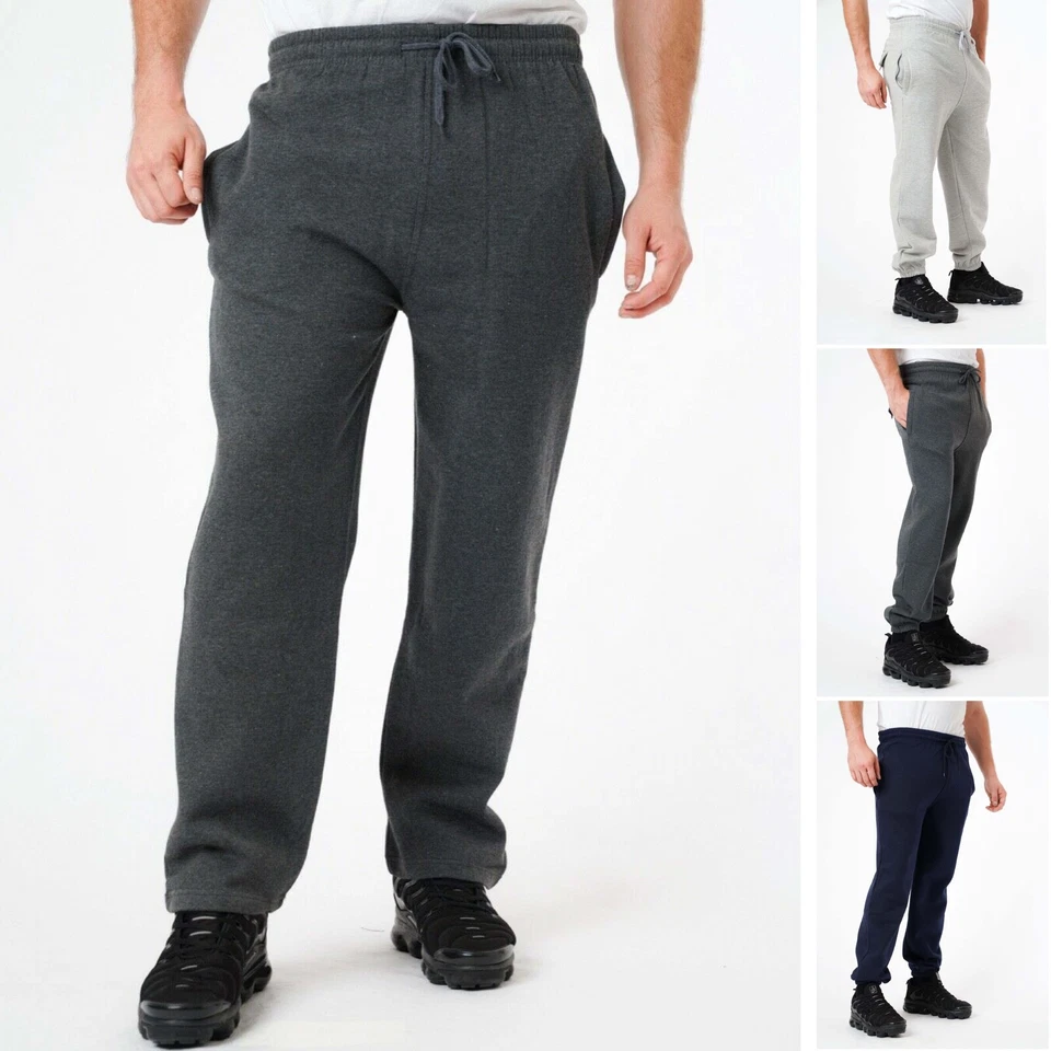 Mens Fleece Joggers 3XL-8XL Plus Size Big Size King Bottoms Plain Pants Trousers - Image 1 of 1