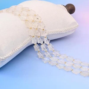 Clear Quartz Faceted Star Beads Size 14mm Jewelry Making 15.5 Inch Strand - Picture 1 of 3