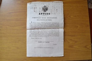 Antique Document Imperial Regia Delegation Venice Alert Naming Day S (M) 1842 - Picture 1 of 2