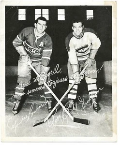 **RARE** Habs Maurice RICHARD and Boom-Boom GEOFFRION 1950s Bovril Promo Photo - Picture 1 of 2