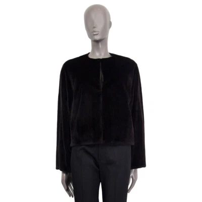 Jaqueta curta sem colarinho 64355 autêntica THE ROW preta MINK FUR XS - Imagem 1 de 4