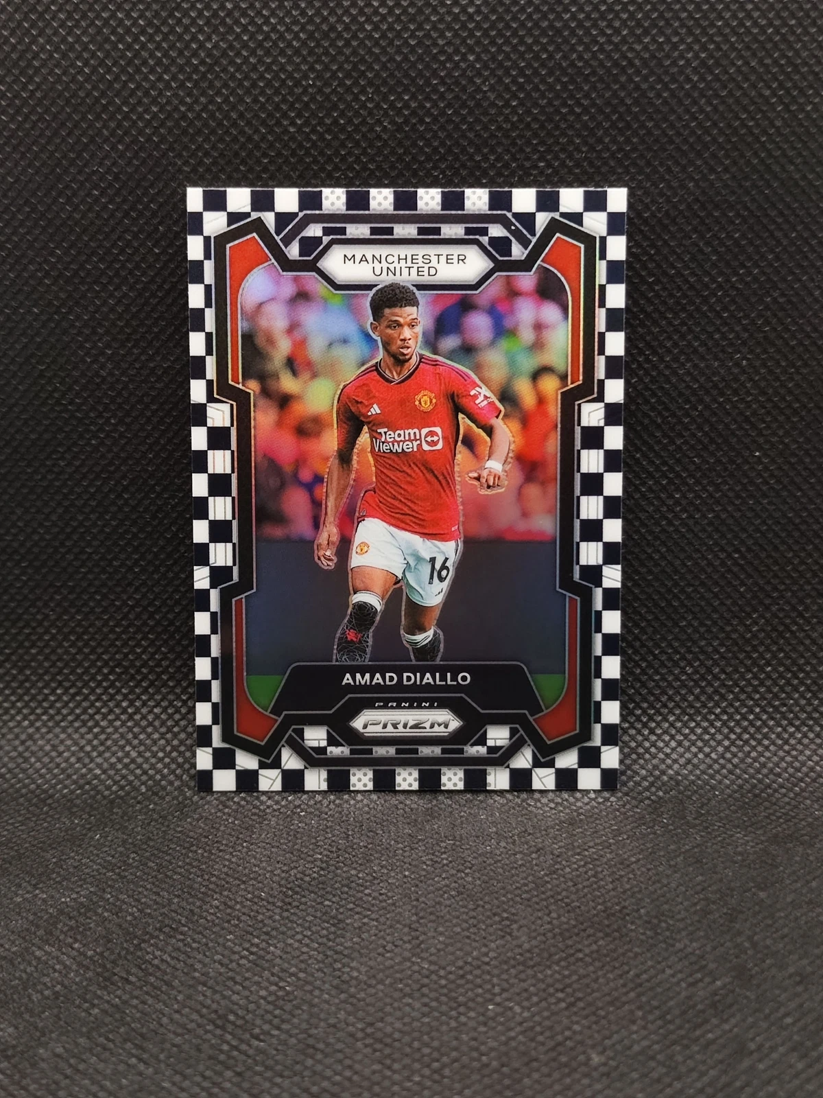 2023-24 Panini Prizm EPL Amad Diallo Black White Checker Prizm SP Man United