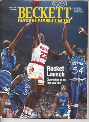 Clyde Drexler Cubierta Beckett Revista NBA-agosto, '95 Joe Smith en la parte posterior + 27 tarjetas Foto 1 de 4