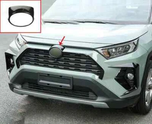 1x Glossy Black Front Logo Emblem Badge Frame Cover Trim For Toyota RAV4 2019-24 - Picture 1 of 8