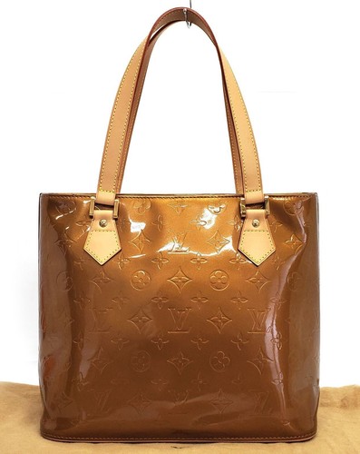 LOUIS VUITTON（LV） Louis Vuitton Vernis Houston borsa tote bronzo mai usata con borsa portaoggetti
