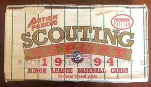 1994 Action Packed Scouting Report Minor League Baseball Factory Sealed WAX Box - Picture 1 of 6