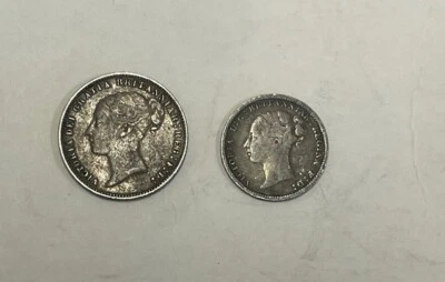 Great Britain - 1885 Silver 3 Pence & 1879 6 Pence (Victoria) - Image 1 of 2