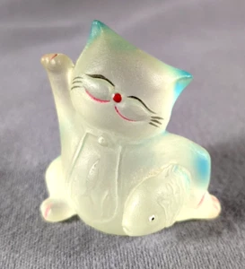 Lucky Fortune Glass Money Kitten Cat Kitty Maneki Neko Super Cute! - Picture 1 of 11