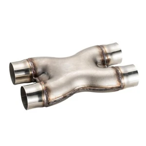 Universal Crossover X-Pipe Dual 3.0" In/Out Stainless Steel Muffler Exhaust Tip - Picture 1 of 4