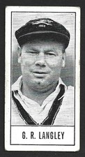 CRICKET TRADE CARD Barratt & Co 1956 Test Cricketeers Series A G R LANGLEY