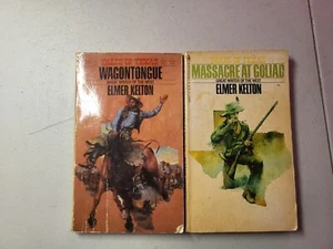 Lot of 2 books by Elmer Kelton Massacre at Goliad + Wagontongue PB Vintage Good - Picture 1 of 3