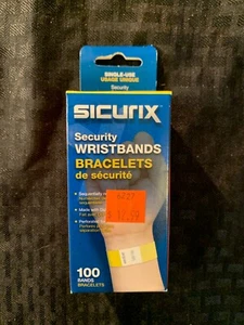 Pulsera de seguridad SICURIX 100 unidades estilo amarillo 85070 Dupont Tyvek - Imagen 1 de 3