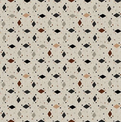 Northcott - Haberdashery - Diamond Toss - Light Gray/Multi, Fabric by the Yard