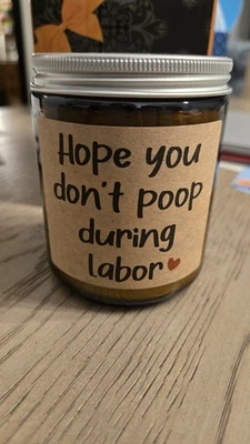 Vela divertida para no hacer caca durante el parto embarazo primera vez regalo para mamá soja natural Foto 1 de 3