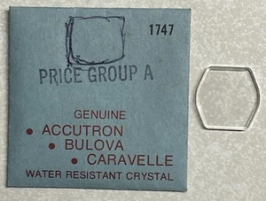 Vintage Genuine Bulova Accutron 1747 Watch Group A Crystal NOS - Picture 1 of 3