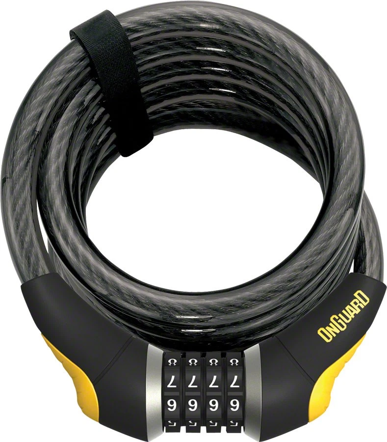 OnGuard Doberman Combo Cable Lock: 6' x 15mm, Gray/Black/Yellow - Image 1 of 1