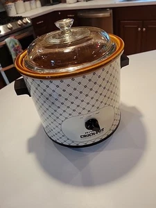 Vintage Rival Crock Pot Steinzeug 80er Schongarer Modell 3100P 3,5 Quart kariert funktioniert - Bild 1 von 5