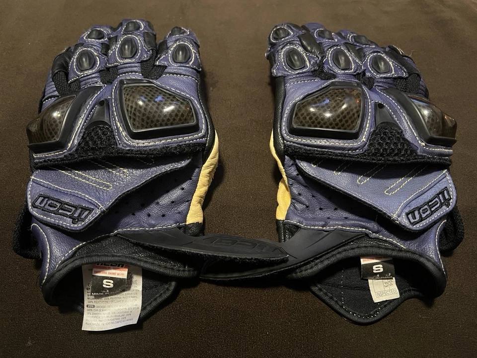 Luvas curtas Icon Overlord. Azul, tamanho pequeno - Imagem 1 de 4