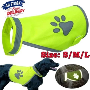 Reflective Dog Safety Vest High Visibility Fluorescent Pet Hi Vis Jacket Cloths - Picture 1 of 21