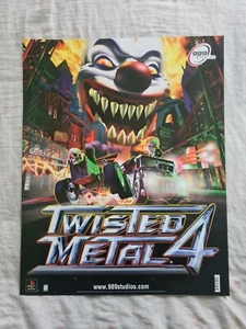 TWISTED METAL 4 Promo Tienda Exhibición Pequeño Póster Exhibición Pared NUEVO daños leves - Imagen 1 de 3