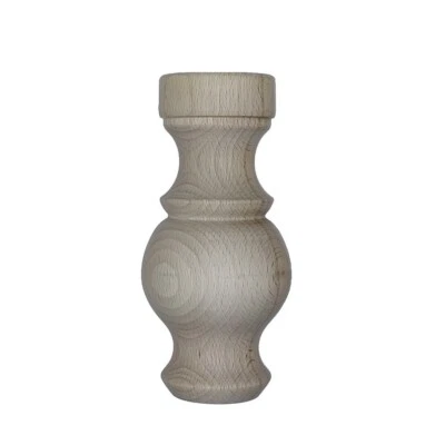 Piede in Legno di Faggio grezzo per Mobili ø 72 x H 150 mm - cod. 50046 - Immagine 1 di 2