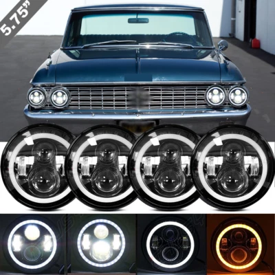 4pcs 5.75" 5-3/4inch Round Led Headlights Upgrade For Ford Galaxie 500 1962-1974 — 第 1/4 张图片