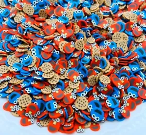 10 x Cookie Monster Elmo Nail Fimo Polymer Clay Slices Nail Art Tips Manicure - Picture 1 of 2