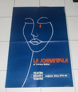 Manifesto LA SONNAMBULA Bellini STUDIO GIO' MINOLA 68x100 Poster 1979-1980 - Picture 1 of 2