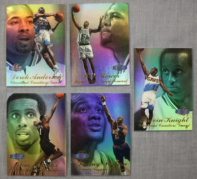 1997-98 Flair Showcase Rookie (5) Card Lot Anderson Thomas Knight Mercer Fortson - Image 1 of 2