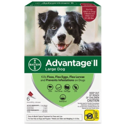 Advantage II for Dogs 21-55 lbs 6pk (6 Month Supply) Genuine EPA USA - Image 1 of 2