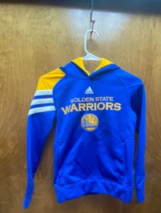 Kids "Adidas" GS Warriors blue/golden sweatshirt. Size Small (8). Prev. Owned - Picture 1 of 2